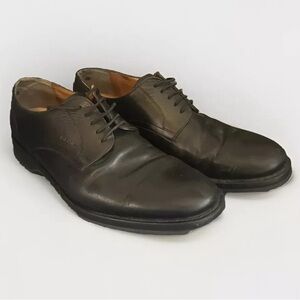 Geox Respira “SAYMORE” Black Leather Lace Up Derby Shoes,  Mens EU 45 / US 11